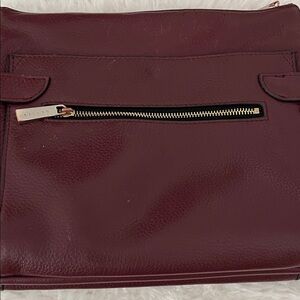 Elegant Burgundy Denier  Leather Women's Bag